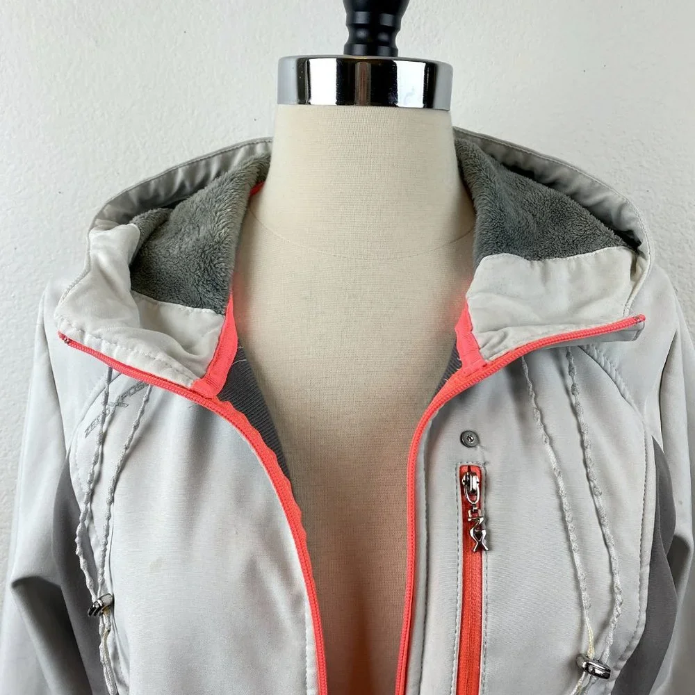 ZERO X POSUR Hooded Jacket Sz Small Light Gray Fleece Lined Outdoor Sports - Picture 2 of 11